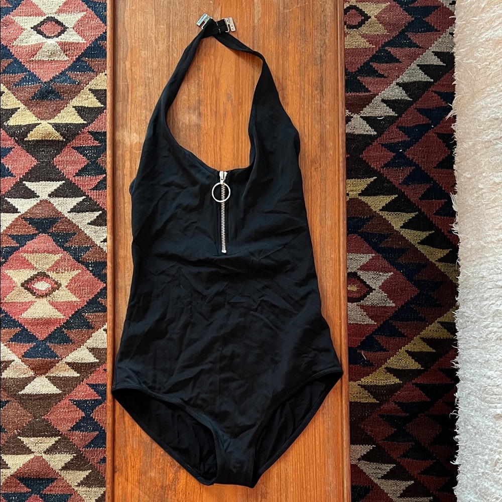 Cheap Monday zip halter swimsuit